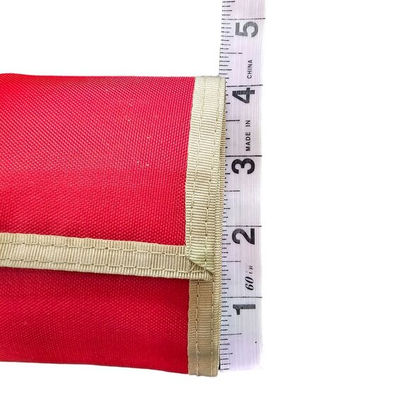 Red Velcro Old School Wallett pockets change purse UNISEX - Picture 7 of 8